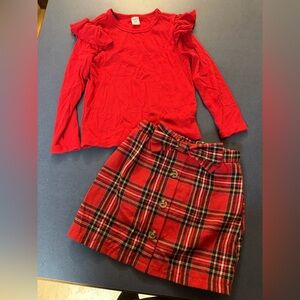 SHEIN Red Plaid Skirt for Kids